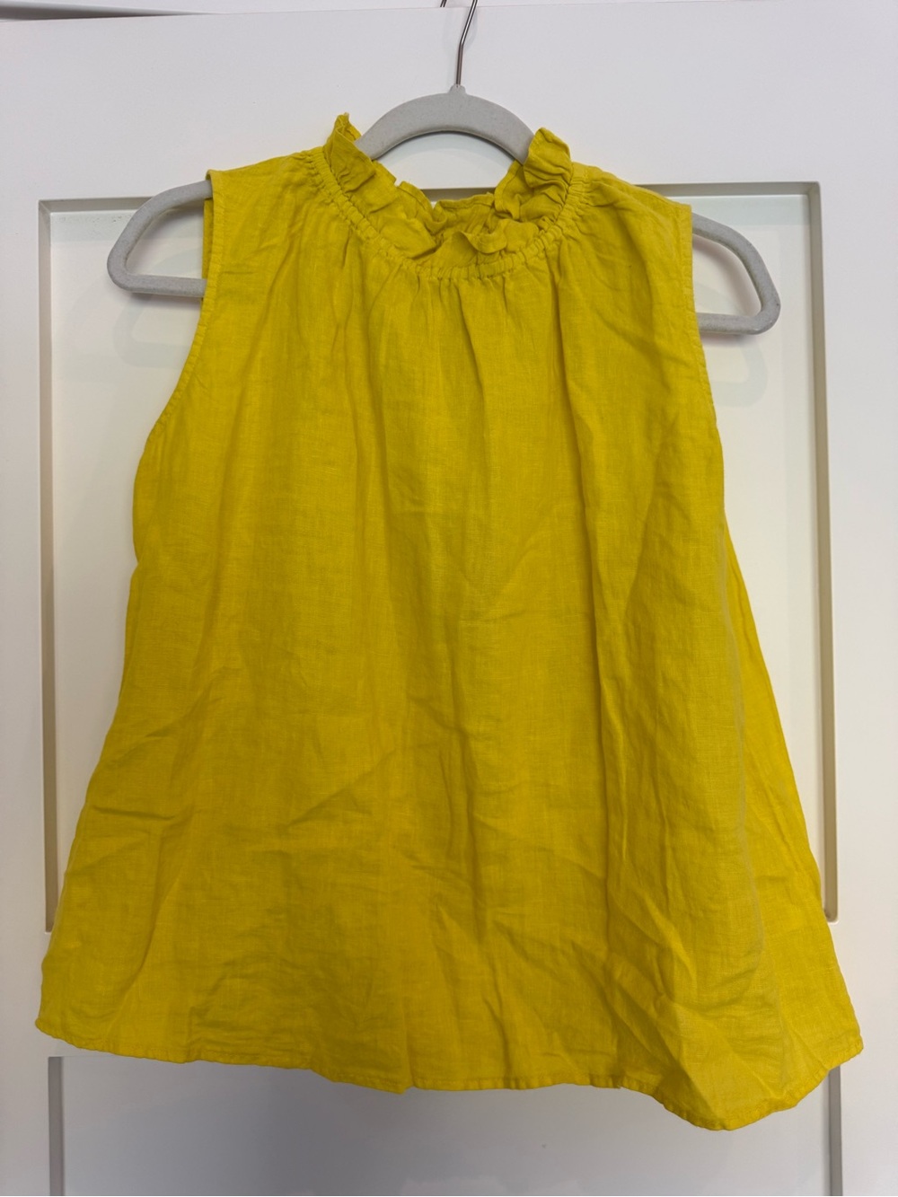 Velvet by Graham & Spencer Bright Yellow Ruffled Mock Neck Camisole